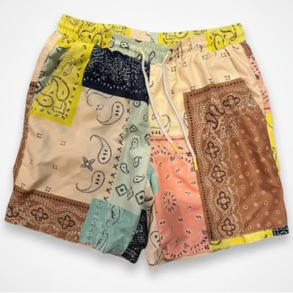 No Boundaries Patchwork Bandana Shorts - Multicolor - Small
